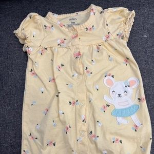 Carter's Yellow Baby Floral Snap-On Romper